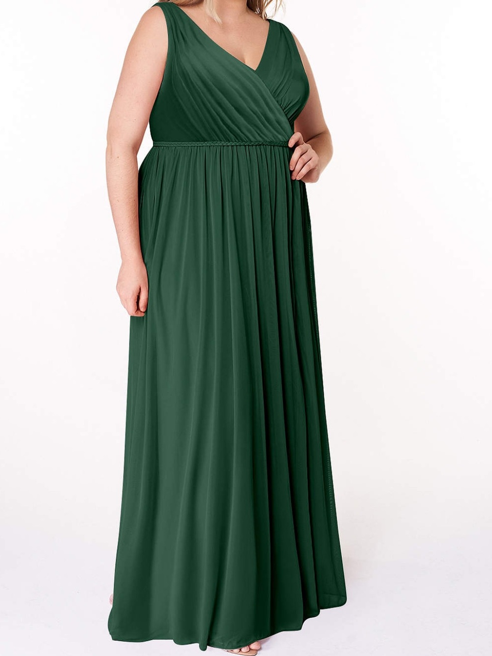 Azazie Dark Green Maxi Dress Size 16